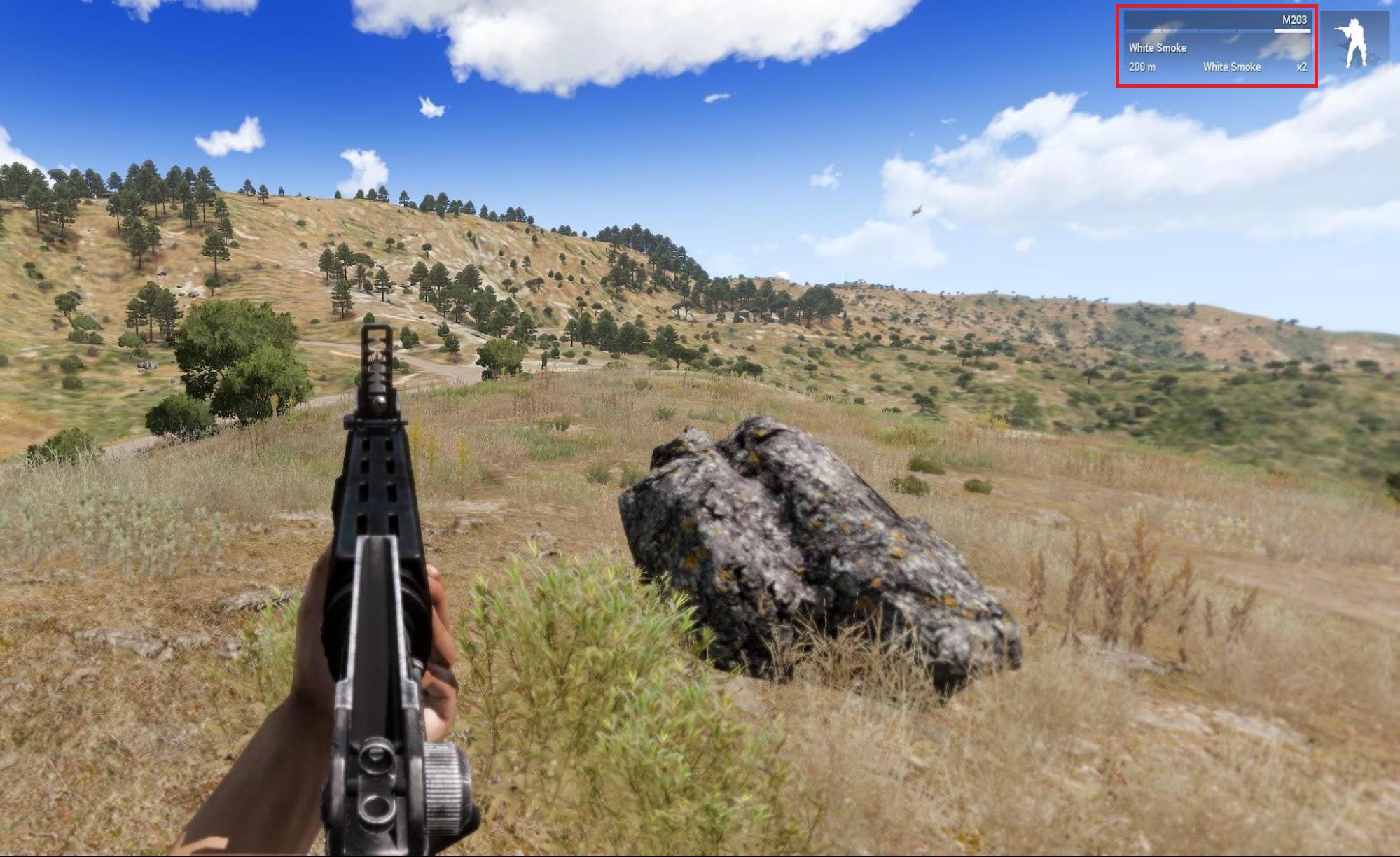 Grenade launcher being used